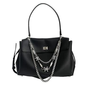 Imagem de QTMY Chaveiro de corrente em forma de bala de caveira para bolsa de mão, mochila acessórios para bolsa Bogg, 686, Prata, tamanho �nico