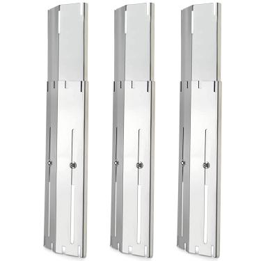 Imagem de Placas de aquecimento universais para churrasqueira, protetores térmicos para churrasqueira a gás, grelhador ajustável para churrasqueira, queimador, cobre defletores de calor, peças de reposição para churrasqueira a gás de aço inoxidável, pacote com 3