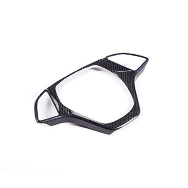 Imagem de Acessórios de acabamento de capa de volante de carro compatíveis com Chevrolet Corvette C7 2014-2019 Acessórios de volante com aparência de fibra de carbono para Corvette C7 (fibra de carbono real,