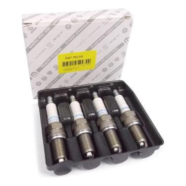 Imagem de Fiat Jogo Velas De Ignição Novo Palio Mobi Strada Original 55267121 Cobre Carro