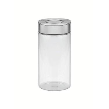 Imagem de Pote De Vidro Tramontina Purezza Com Tampa De Aço Inox 10 Cm 1,4 L Tra
