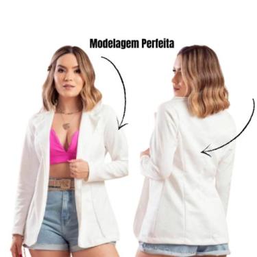 Imagem de Blazer Feminino Maxi Alongado estilo casaquinho Cardigan - NK MODAS, B