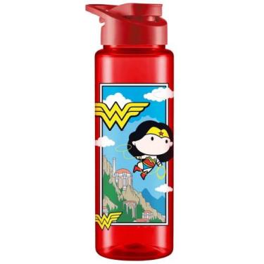 Imagem de Garrafinha Infantil 750ml Liga da Justiça Mulher Maravilha Super Homem
