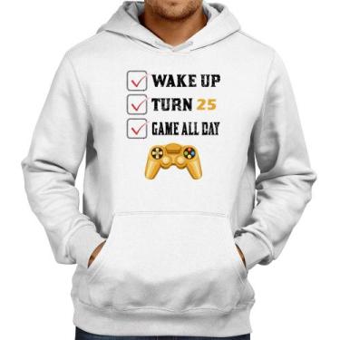 Imagem de Moletom Wake Up, Turn 25, Game All Day - Foca na Moda, Branco, M