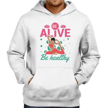 Imagem de Moletom Be Alive Be Healthy - Foca na Moda, Branco, GG