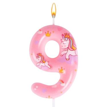 Imagem de 1 vela rosa unicórnio, vela número 1, velas de aniversário, topo de bolo numeral, decorações de aniversário fofas para meninas, artigos de festa, aniversário, lembrancinhas temáticas (9)