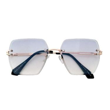 Imagem de Óculos De Sol Feminino Máscara Blogueira Sem Aro Uv400 Degrade - LUMIS