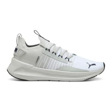 Imagem de PUMA Tênis de corrida masculino Softride Symmetry Fuzion - Branco, Branco-frio cinza-claro - azul-marinho Ah25, 40