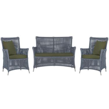 Imagem de  Jogo Sofá e 2 Poltronas de Área Igapó Alumínio