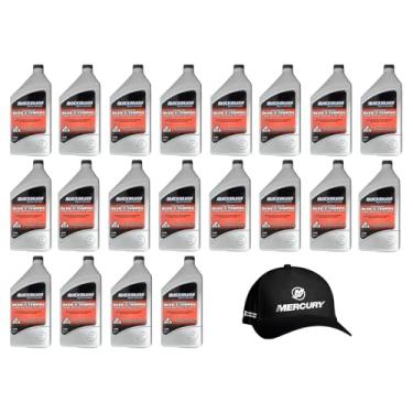 Imagem de Óleo Náutico Quicksilver TCW3 Original 1 Litro Para Motores de Popa Kit 20 Litros + Boné Mercury