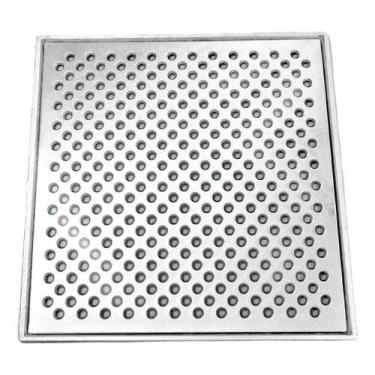 Imagem de Ralo Perfurado Aluminio 30x30 Com Suporte - ES ATACADISTA