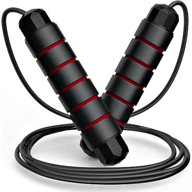 Imagem de Corda de Pular Speed Rope Profissional Fitness Ajustável com Rolamento Rápido | Corda de Pular para Jump, HIIT, Cardio e Emagrecimento | Leve e Durável (Vermelho)