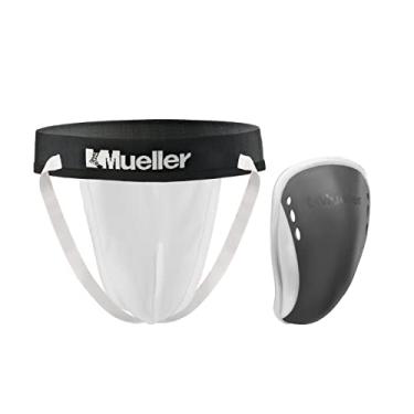Imagem de Mueller Suporte atlético para adultos com bojo flex Shield, branco/cinza, adulto extra grande