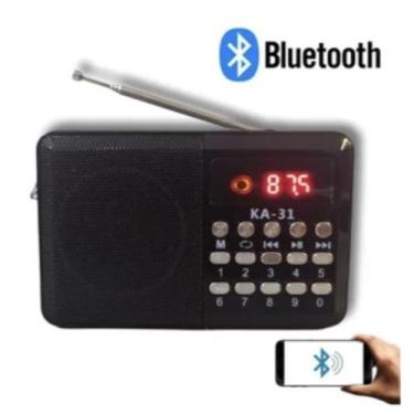 Imagem de Rádio Retrô Fm Recarregável Bluetooth Kapbom Ka-31 Colorido Entrada De