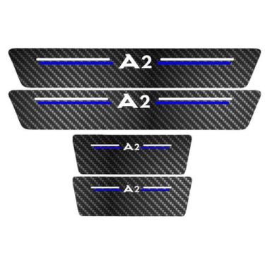Imagem de Kit Soleira Protetora Porta Premium Blue Carbono A2 04 2005 - Jhow Ade