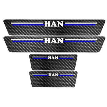 Imagem de Kit Soleira Protetora Porta Premium Blue Carbono Han 24 25 - Jhow Ades