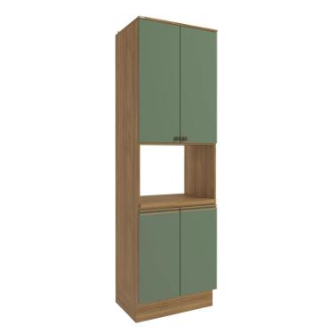 Imagem de Kit Forno Celeste Kappesberg 100% Mdf 4 Portas Nogueira/verde 70cm