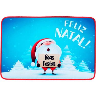 Imagem de Tapete Capacho Porta Enfeite Boas Festas Decoração 39x59cm