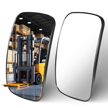 Imagem de Espelho universal de empilhadeira 20,8 x 12,2 cm espelho convexo quadrado HD grande angular para empilhadeiras, tratores, caminhões, reboques, trailers - 2 peças