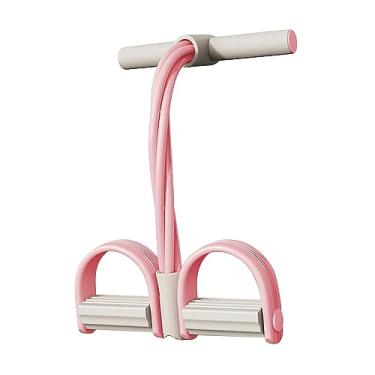 Imagem de YIJU Corda de tração elástica Faixa de resistência de pedal elástico Exercitador Faixas de tração de fitness Corda de tensão doméstica de 4 tubos para, ROSA