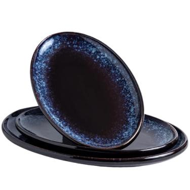 Imagem de KYBSCZ Travessas grandes de cerâmica - Conjunto de 3 travessas ovais para entretenimento. Pratos de cozinha modernos para jantar, frutas, salada, peru. Forno, lavável na lava-louças, 40 cm/35 cm/30,5