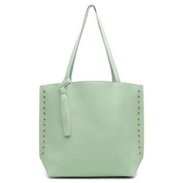 Imagem de Bolsa Sacola Feminina Grande - rafaela mello , Verde claro