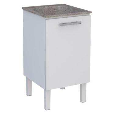 Imagem de Gabinete para Lavanderia em Aço com Tanque Surubim Branco - CASA H