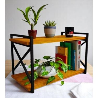 Imagem de PRATELEIRA AÇO FERRO MDF ESTILO INDUSTRIAL LATERAL EM X PA02 Informar 