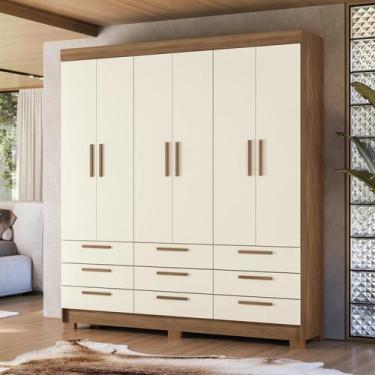 Imagem de Guarda-roupa 6 Portas 9 Gavetas Mdp Colombo - Santos Andirá