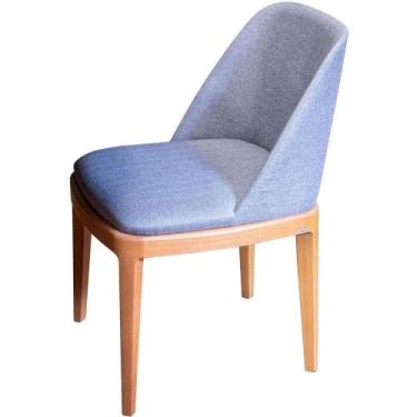 Imagem de Cadeira Zara Sem Braço Tecido Linen Cinza com Estrutura Madeira Tauari