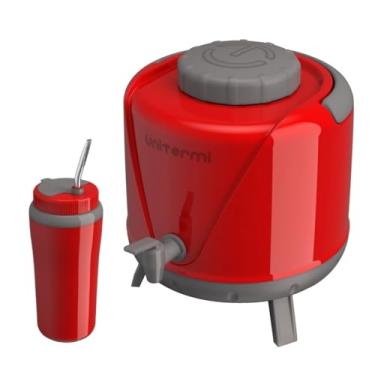 Imagem de Kit Tereré Botijão 5 Litros com Copo Cuia 650ml + Bomba em Inox - Vermelho