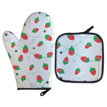 Imagem de Geek Vip, Kit Luva Térmica - Moranguinhos Cozinha Criativa cor:Branco