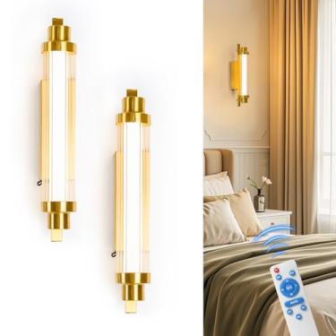 Imagem de HITOO Arandelas de parede operadas pela Batttery, conjunto de dois, 12000 mAh, luz de parede alimentada por bateria com controle remoto, lâmpada de parede LED recarregável de cristal para banheiro