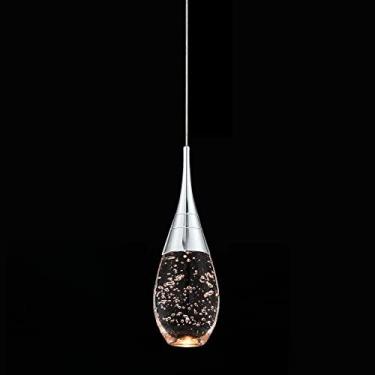 Imagem de JoollySun Luminárias pendentes de cristal: Mini luzes de teto suspensas modernas cromadas para cozinha ilha banheiro