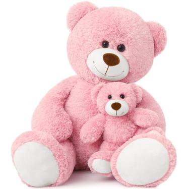 Imagem de Teddy Bear Muiteiur 40 cm rosa gigante com bicho de pelúcia para bebês