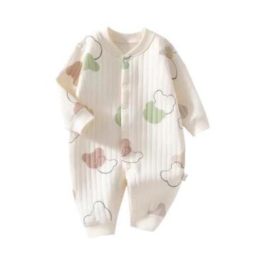 Imagem de Macacão Para Bebê Com 3 Camadas, Estampa De Urso E Coelho, Roupa De Ou