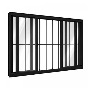 Imagem de Janela de Alumínio de Correr 120x150cm 4 Folhas com Grade Lucasa Alumí