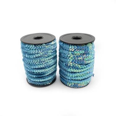 Imagem de Fio Trançado Lantejoula 6mm 50 Metros Carnaval Escolha a Cor - Macall,