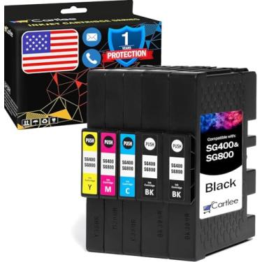 Imagem de Cartlee Cartuchos de tinta compatíveis de substituição para impressora de sublimação de tinta de sublimação Sawgrass SG400 SG800 para impressora Sawgrass Virtuoso SG400 para Sublijet HD SG 400-5