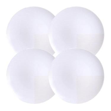 Imagem de Jogo De Pratos Fundos 23cm Kit 4 Peças Grid Sopa Porcelana Decorada Tr