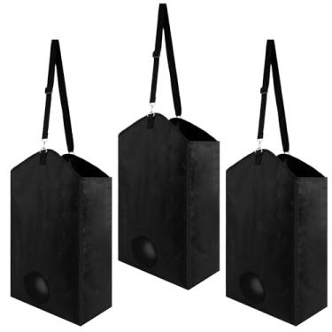 Imagem de Alimentador de feno de cabra com 3 peças, sacos de feno de alimentação lenta para cavalos, burros, vacas, sacos de ração de feno Oxford premium com tecido Oxford reforçado e fecho de metal de alta