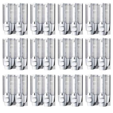 Imagem de Dispenser Duplo Kit 12 Unidades Alcool Gel Sabonete Liquido Shampoo Banheiro Shopping Restaurante