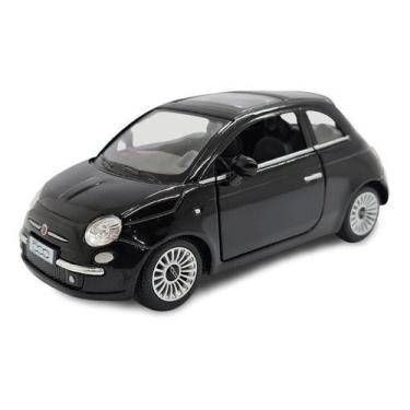 Imagem de Miniatura Fiat 500 Preto Metal 1:28 - Kinsmart, Preto