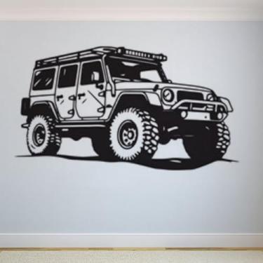 Imagem de Adesivos de parede de veículos off-road, pôsteres de parede Jeep, decalques artísticos de carro, decorações de quarto infantil, murais 130 x 104 cm