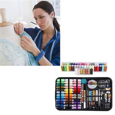 Imagem de Zhjvihx Kit de Linha de Agulha, Conjunto de Ferramentas Ricas para Costura Em Casa para Viagens
