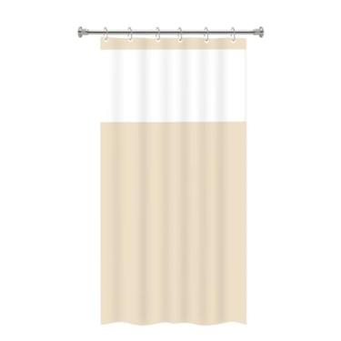 Imagem de Cortina Box de Banheiro PVC Com/Sem Visor Impermeável Antimofo 1,38m X 1,98m (BEGE C/VISOR)
