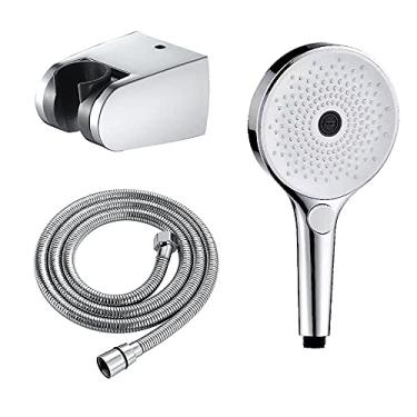 Imagem de AKALNNB Chuveiro de mão ABS Chuveiro Cromado Chuveiro Massagem Spa Multifuncional Conjunto de Cabeça de Chuveiro Portátil com Mangueira de Chuveiro ABS Suporte de Chuveiro
