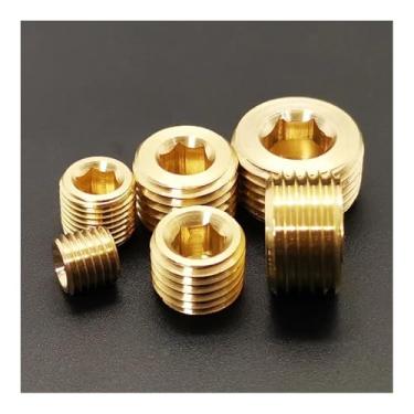 Imagem de 1/20.3 cm 1/10.2 cm 3/20.3 cm 1/2"3/4"2.5 cm 2.5 cm BSPT macho latão Countersuck End Plug Acessórios para tubos Hex Allen soquete água gás óleo combustível propano (1/20.3 cm)