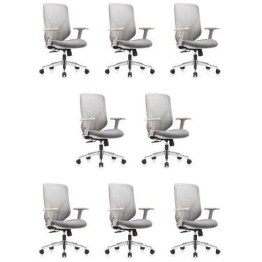 Imagem de Kit 8 Cadeiras Escritório Diretor NR17 Tela Mesh Gamma - Espresso Móve