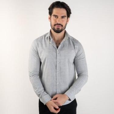 Imagem de Camisa Calvin Klein Slim Fit Cinza-Masculino